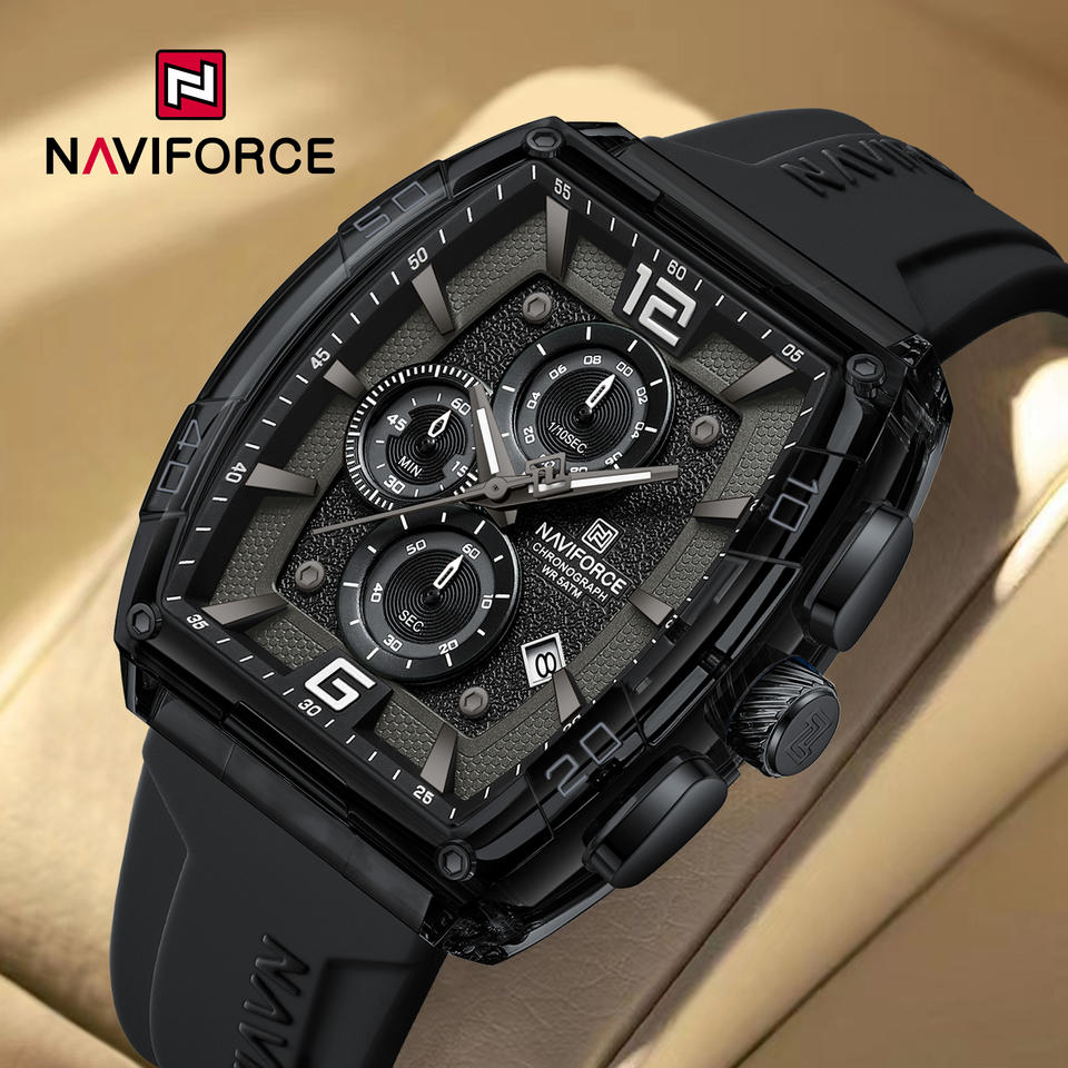 Черные кварцевые часы NAVIFORCE