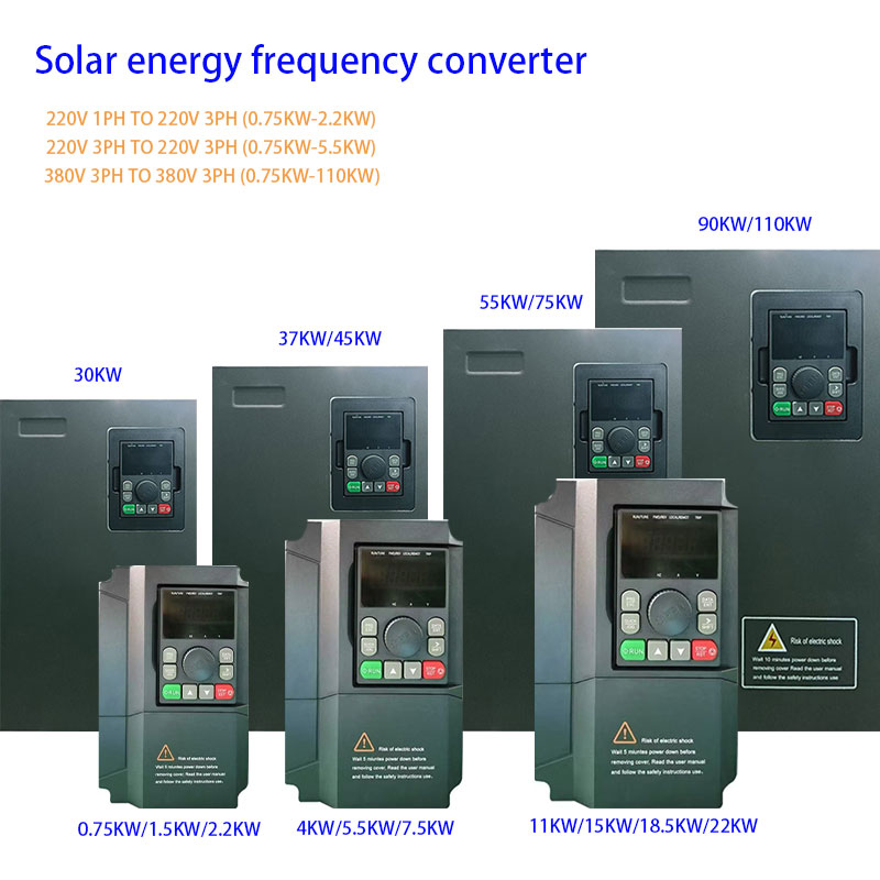 XLY710 4KW/5.5KW/7.5KW 220V-380V Vector Control VFD Frequency Inverter DC to AC Drive Solar Pump MPPT Inverter Irrigation System