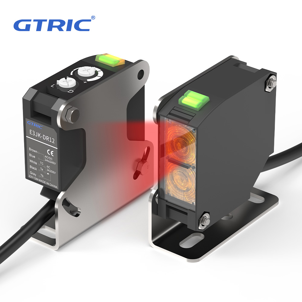 GTRIC Photoelectric Proximity Sensor E3JK 24VDC Relay Output Light Diffusion Infrared square Optical Photoelectric Sensor Switch
