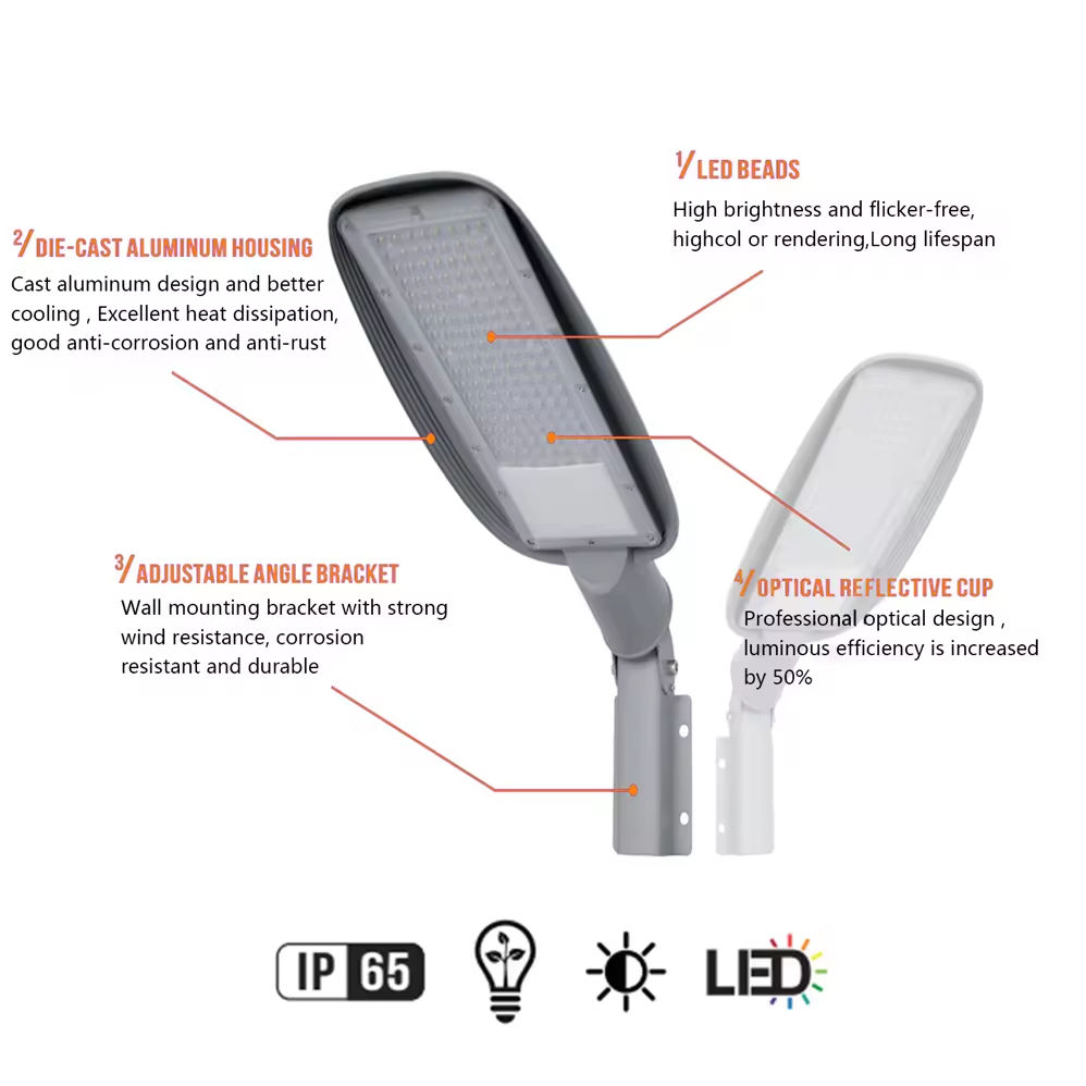 AC85-265V Led Street Light Outdoor Road Highway Lighting Ip65 Waterproof Street Lamp 50w 100w 150w 200wLed Street Light