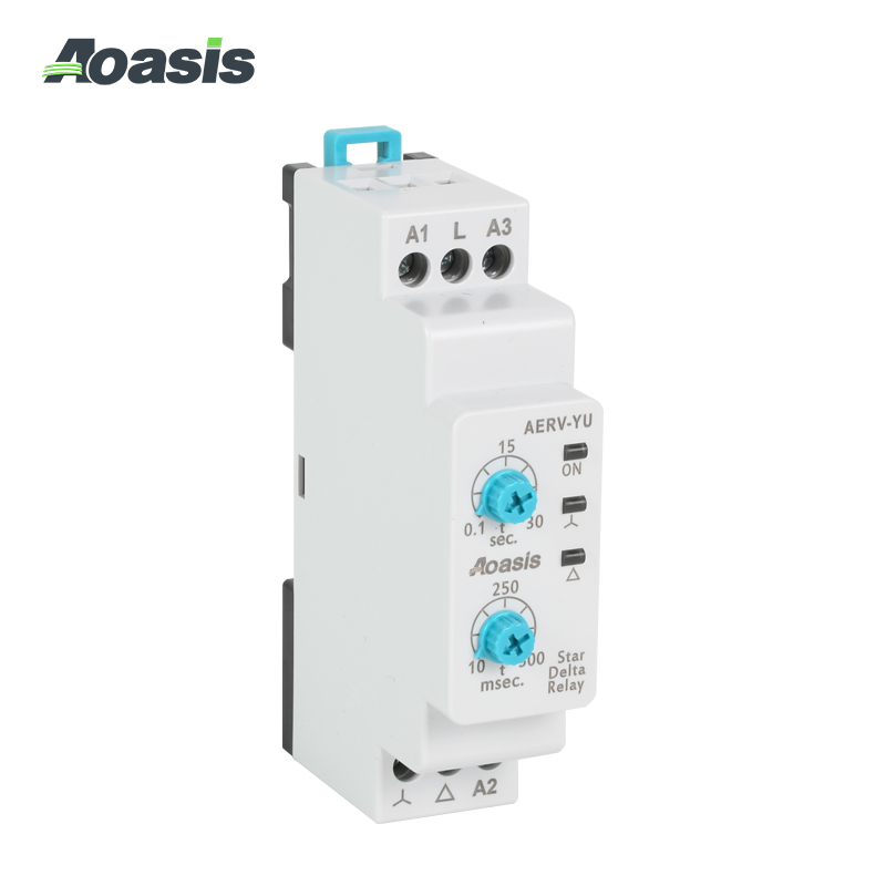 A ERV-YU Star Delta Timer Relay 220V AC/24V DC 0.1~30s Y 10~500ms CE Certificate Aoasis Electric