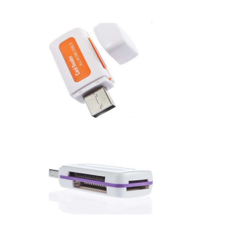Hot Selling 4 in 1 Multi Function USB 2.0 Memory Card Reader Shape Card Reader Adapte for M2 SD DV TF Card