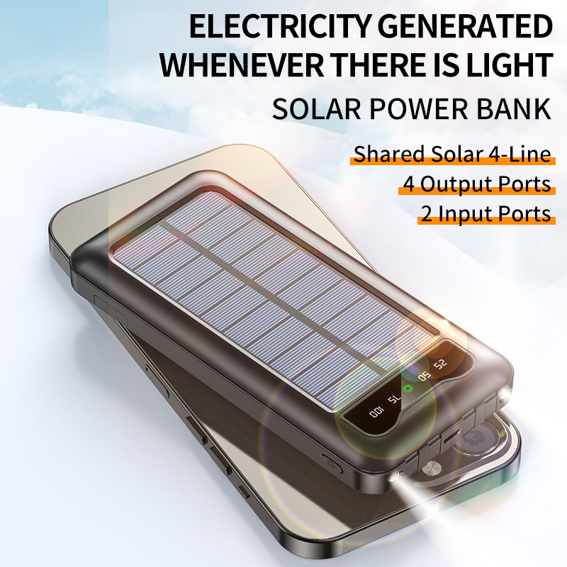 New Portable Solar Phone Charger Waterproof Solar Panel Power Bank 10000mah Powerbank Solar Energy Power Bank