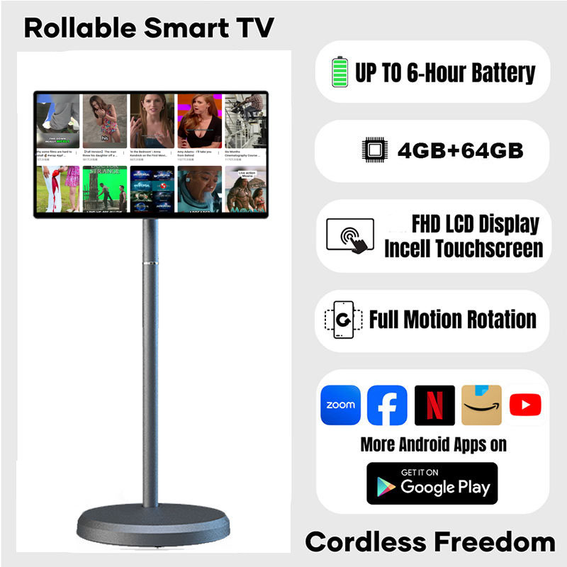 22inch Portable Televiseur Smart Tv Android  Smart Mobile Lcd Display Touch Screen Portable Tv 6Gb+128Gb Wireless Tv