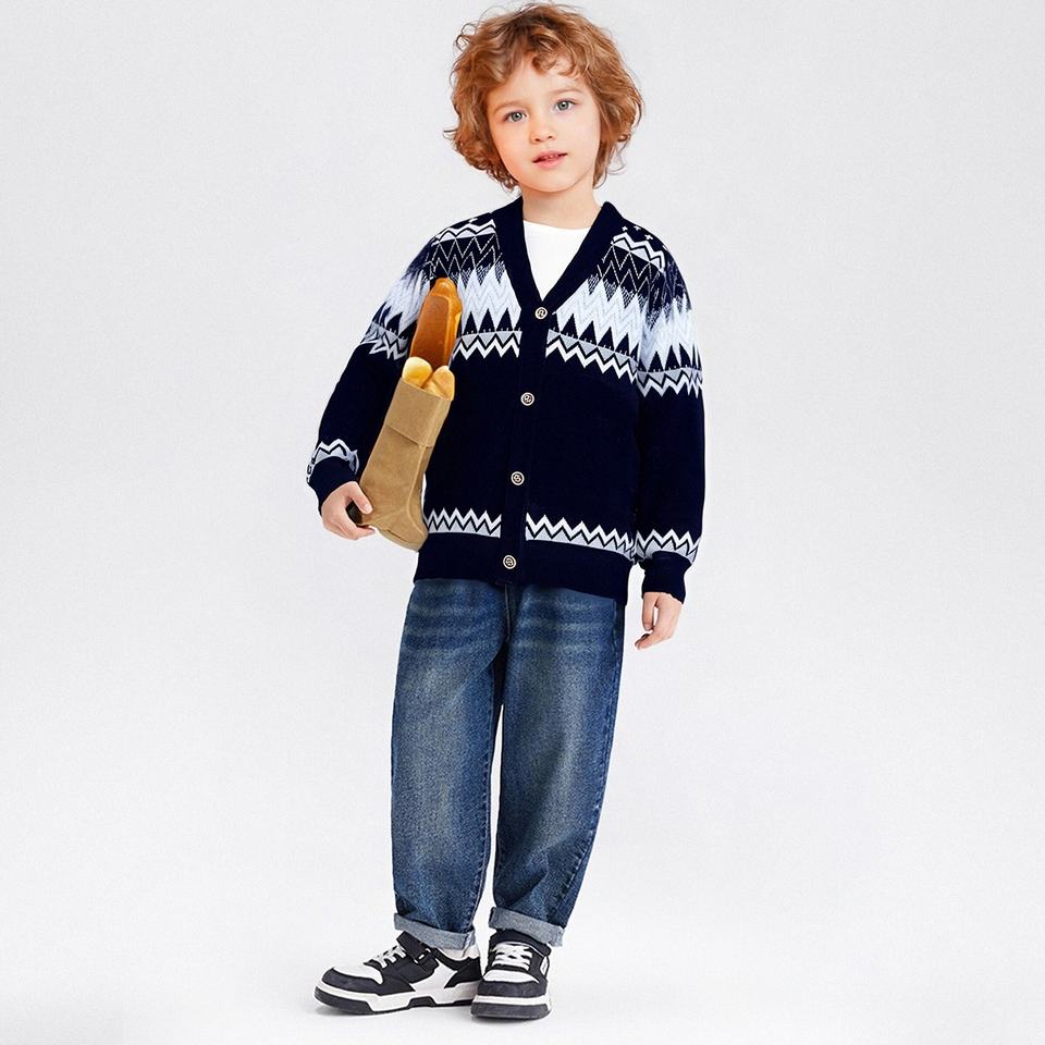 Kids V-Neck Knit Cardigan