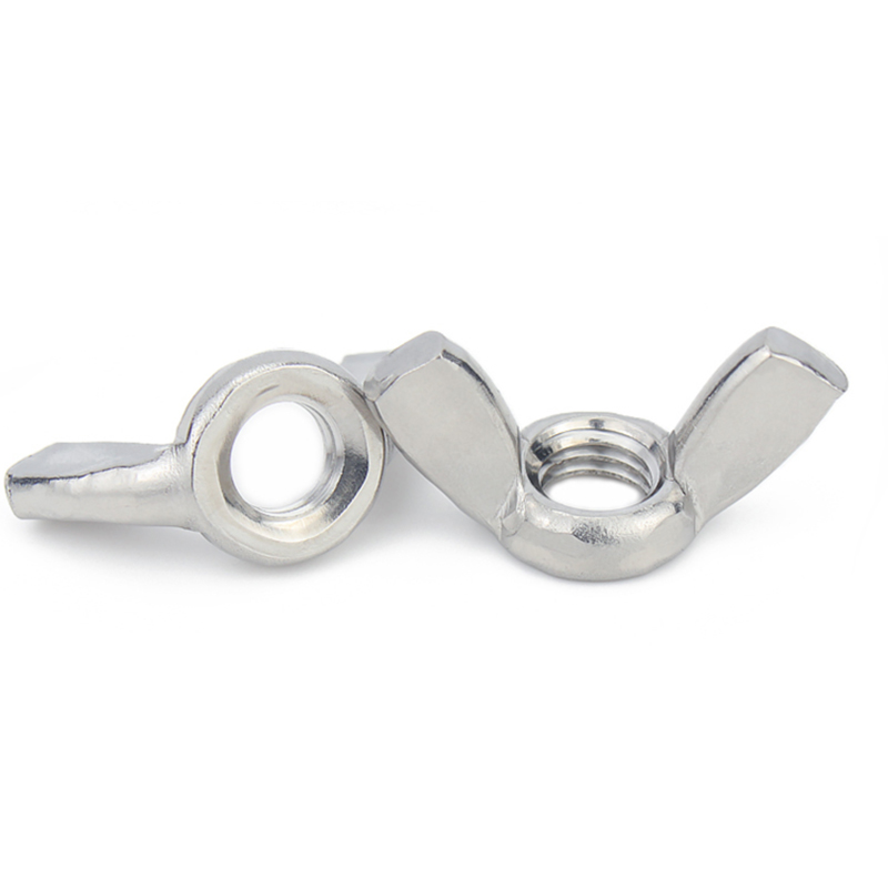 Manufacturer's Direct Selling 304 Stainless Steel Butterfly Nut Wing Yuanbao Yangjiao Hand Screw Water Treatment M3-M12 Sizes