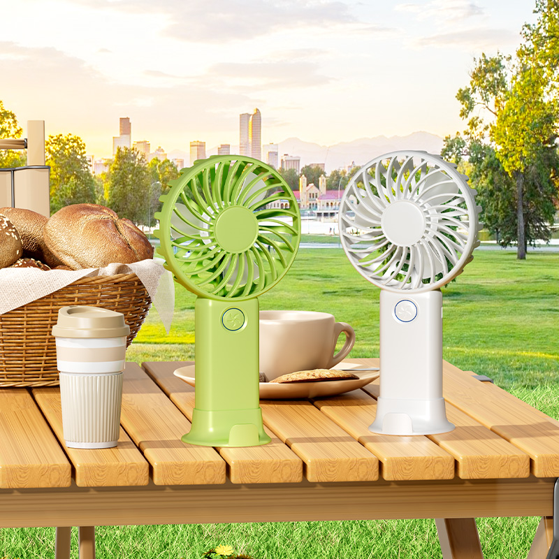 USB Hand Fan Rechargeable Desktop Table  Stand Air Cooling Hand Held Electric Small Portable Fan