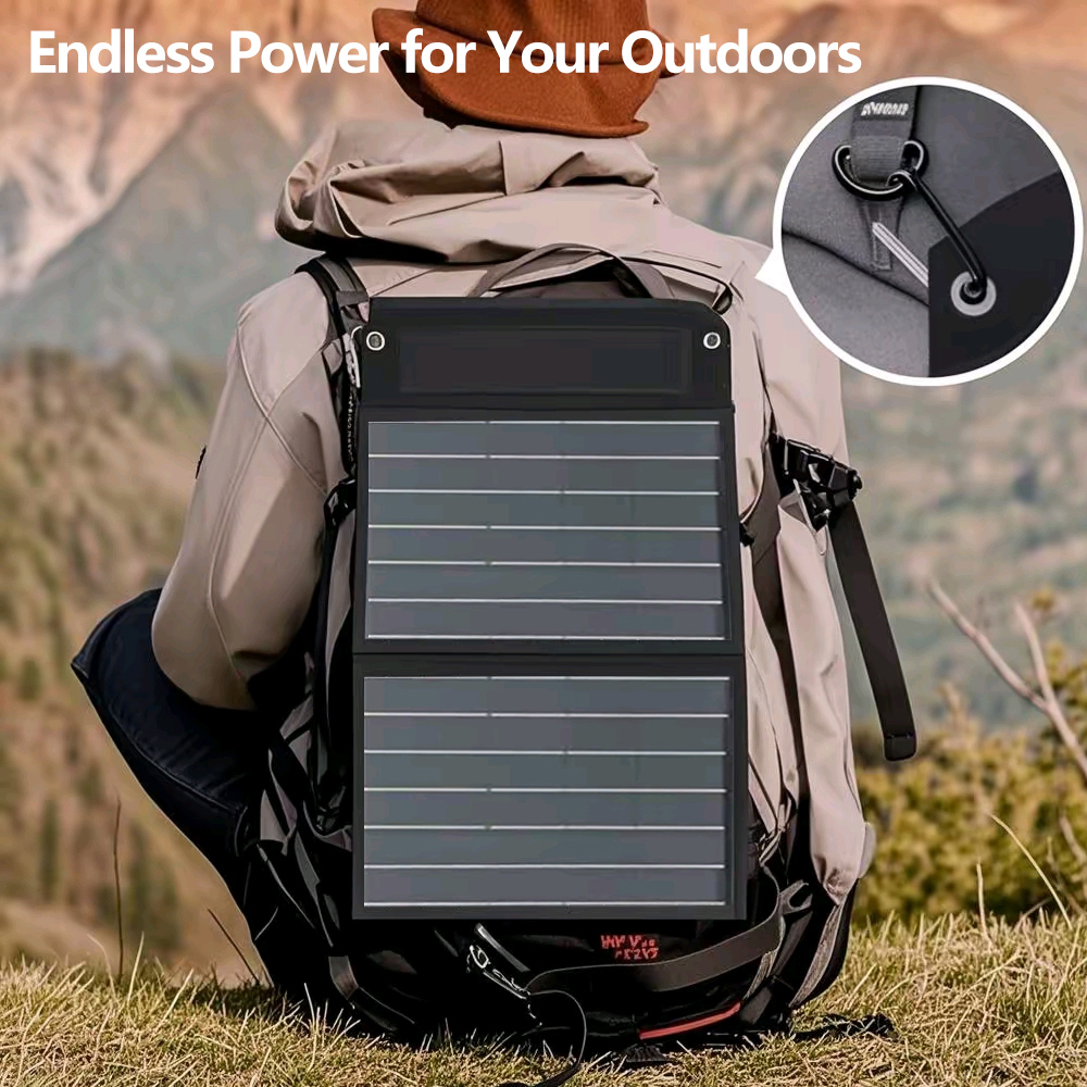 20/40/60W Monocrystalline Silicon Solar Panel Charger Outdoor Emergency Phone Charger Photovoltaic Power Supply