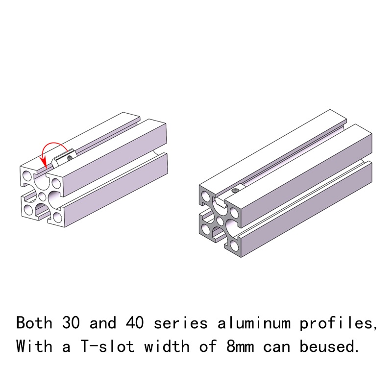 China  manufacturer  Rohs  Oem odm  5807 5808  m6 m8   Roll-in T-Nuts with leaf  for 30 40   Aluminium Profile