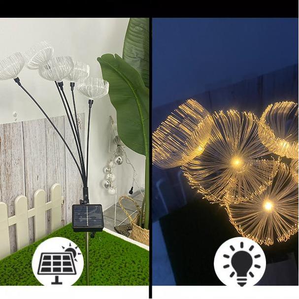 Outdoor Copper LED Solar Jellyfish Ground Lamp for Garden Landscape Decorative Lighting