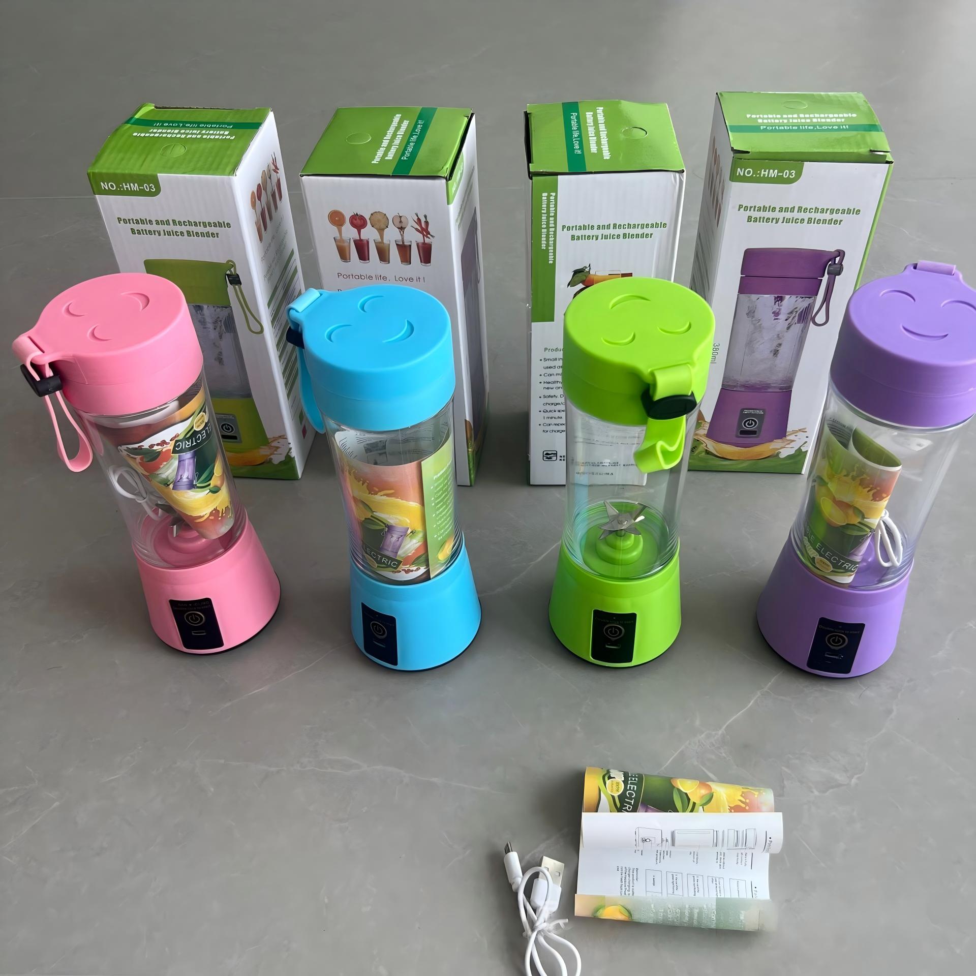 Portable Juicer 6-Blade Stainless Steel Blades Mini Cyclone Juicing Cup USB Powered Home & Outdoor Multi-Functional 15-20W 400mL