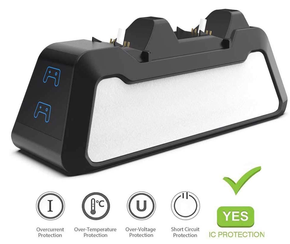 LED Indicator Type-C Cable Sense Wireless Controller Charger Stand for Sony Playstation 5 PS5 Fast Dual Charging Dock Station