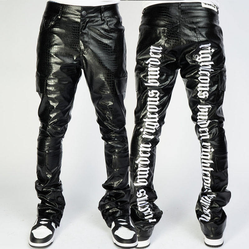 High Waist Zipper PU Pants