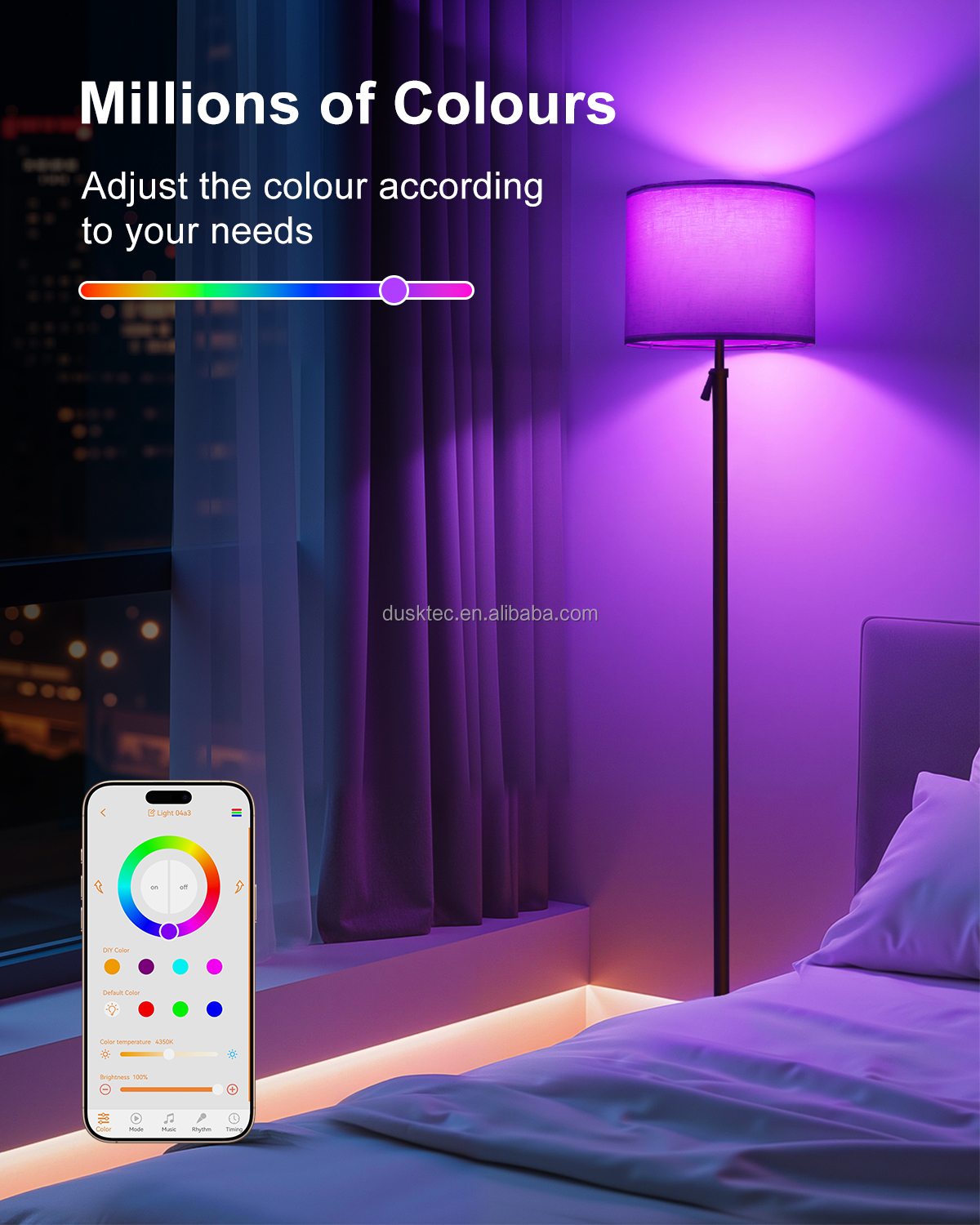 LED Floor Lamp with Remote Smart App Standing RGB Floor Lamp Multicolor Dimmable Creative Sofa Bedroom Decorative Floor Lamp
