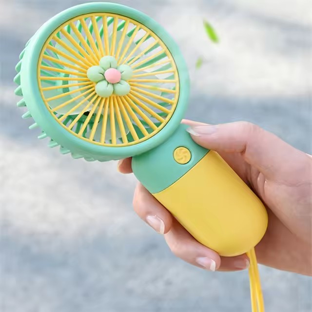 In Stock Summer Rechargeable Portable Travel Fan Mini Handheld Fan Flower Fairy Hand-held Rechargeable Pocket Fan for Kids Gift