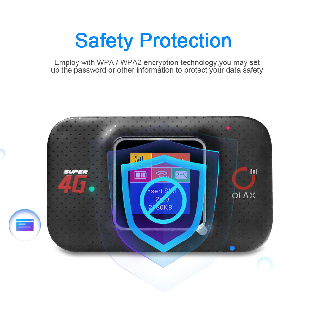 OLAX MF982 Black Portable Lte Modem Wifi Router Wifi 4g Router with Sim Card 3000mah Dual Sim Router Modem Wireless Network Card