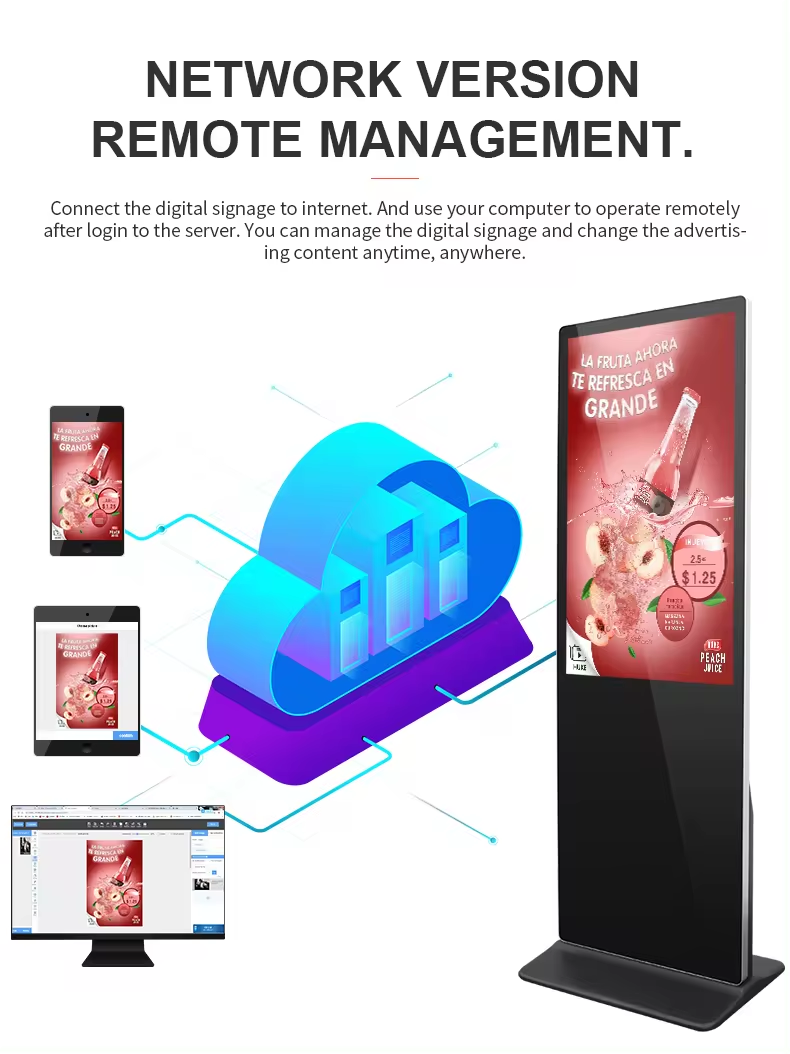 Floor Standing LCD Advertising Display 32 43 50 Inch Vertical Interactive Totem Touch Screen Kiosk Digital Signage and Displays