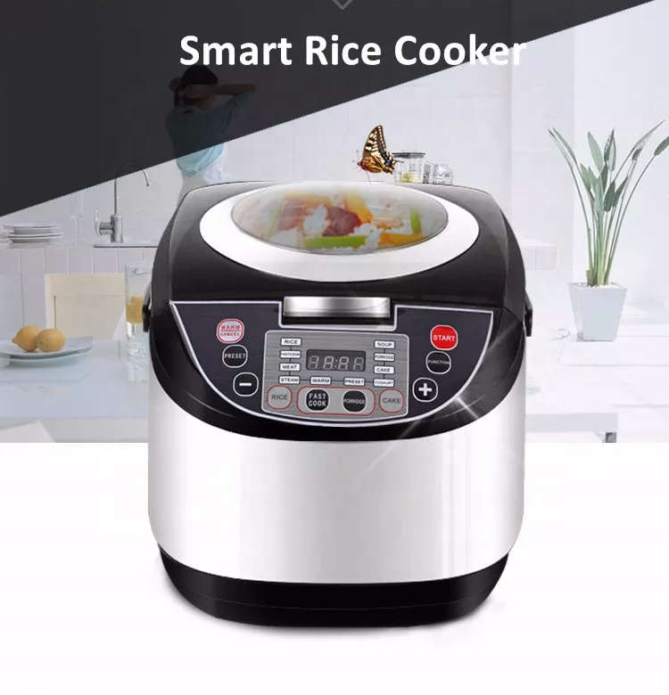 110V US Plug 5L Smart Digital Household Rice Cooker with Plastic Housing Paddle & Measuring Cup in Stock