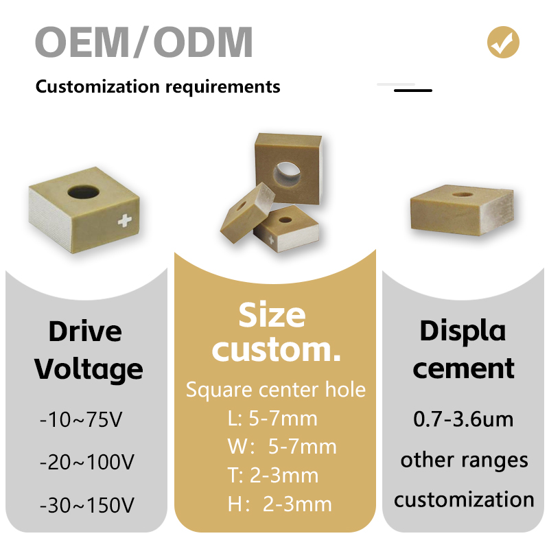 2μm Displacement Miniature Multilayer Piezo Actuators 530kHz Multilayer Piezoceramic 2mm Thickness Precision Actuation Actuators