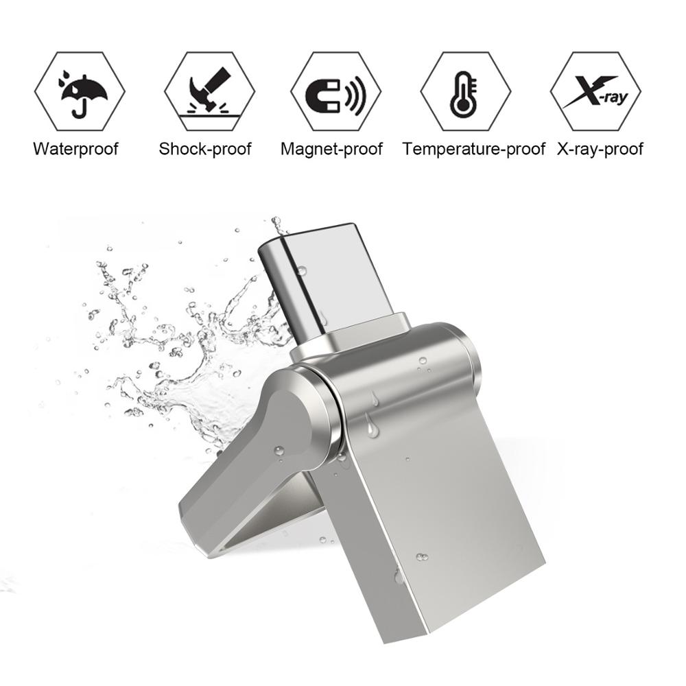 Gitra Hot Selling Metal Type C Flash Drive Usb 32GB 64GB 3.0 Laser Logo 8GB 16GB 128GB Dual USB C Pen Drive