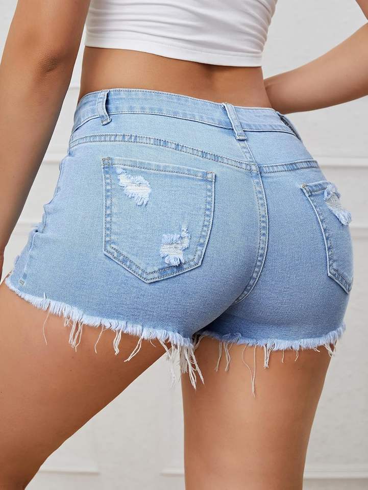 Stylish Women's Denim Shorts 100%
