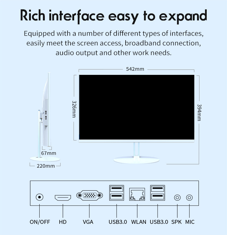 Sharerdp Custom Best Core I3 I5 I7 10110U 1115G4 21.5 Inch 27 Inch Allinone Desktop Computer All in One Barebone PC Comput