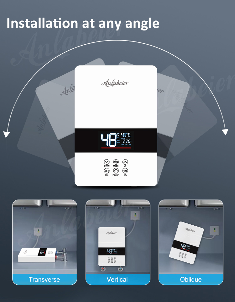 Direct Sales High-Grade 6kw Electric Instant Water Geyser for Household LED Temperature Display Plastic Construction for House