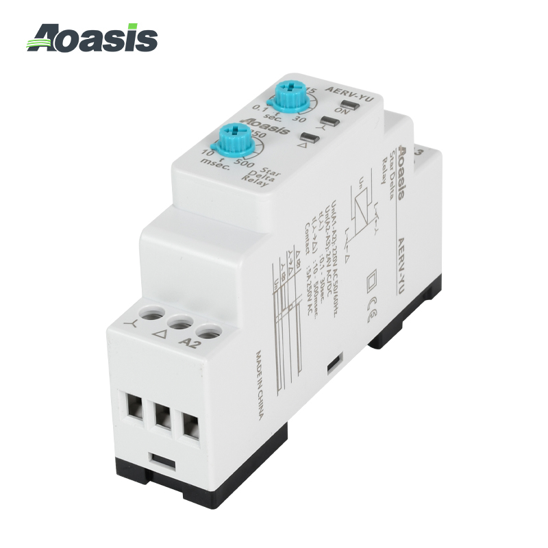 A ERV-YU Star Delta Timer Relay 220V AC/24V DC 0.1~30s Y 10~500ms CE Certificate Aoasis Electric