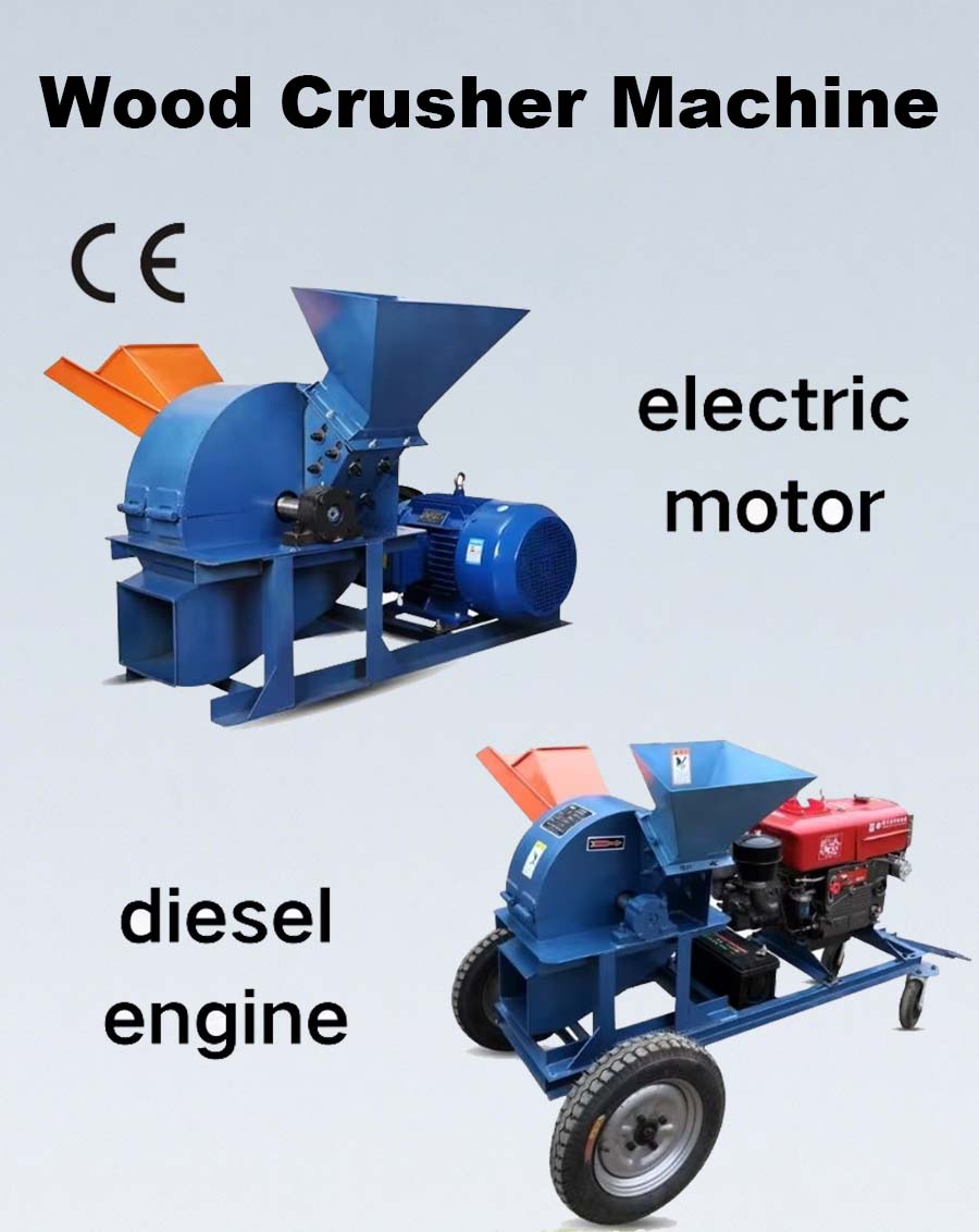 High Efficiency Electric Wood Crusher Grinder Machine for Farm Garden Branch Crushing Wood Pellets Compost with Motor Component