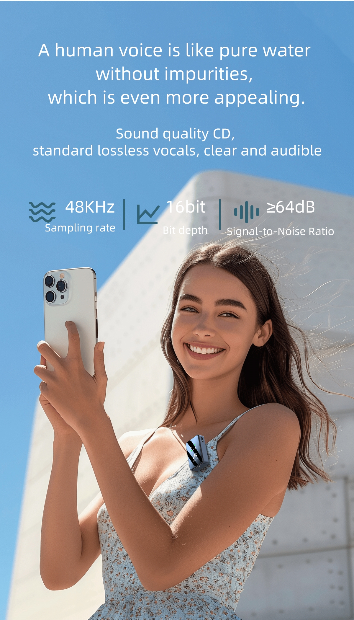 Mini Microphone SX62 DSP Noise Reduction Chip Screen Display Strong Endurance Professional Recording Gaming Microphones