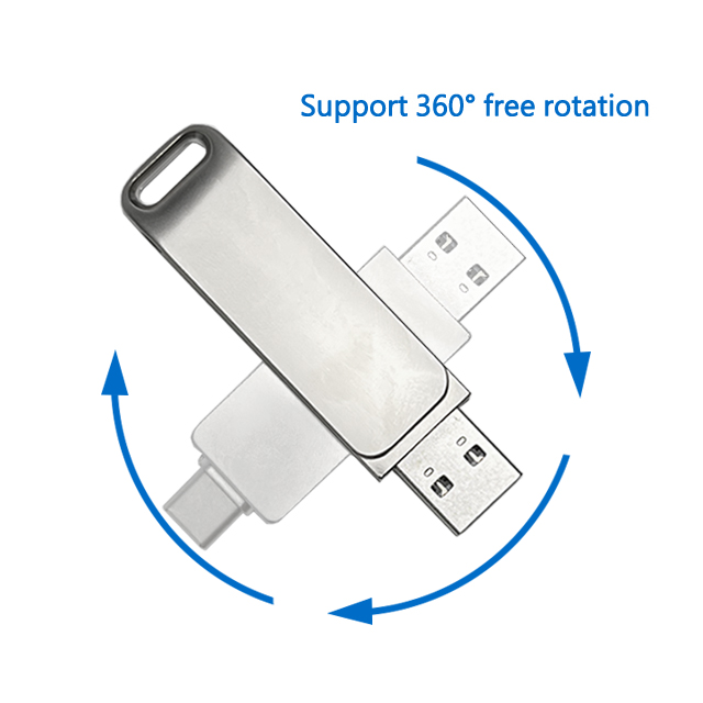 Type-c 2.0 3.0 Pen Drive 16GB 32GB 64GB 128GB 2 in 1 Metal USB-C USB Flash Drive Free Laser logo for iphone 15/16
