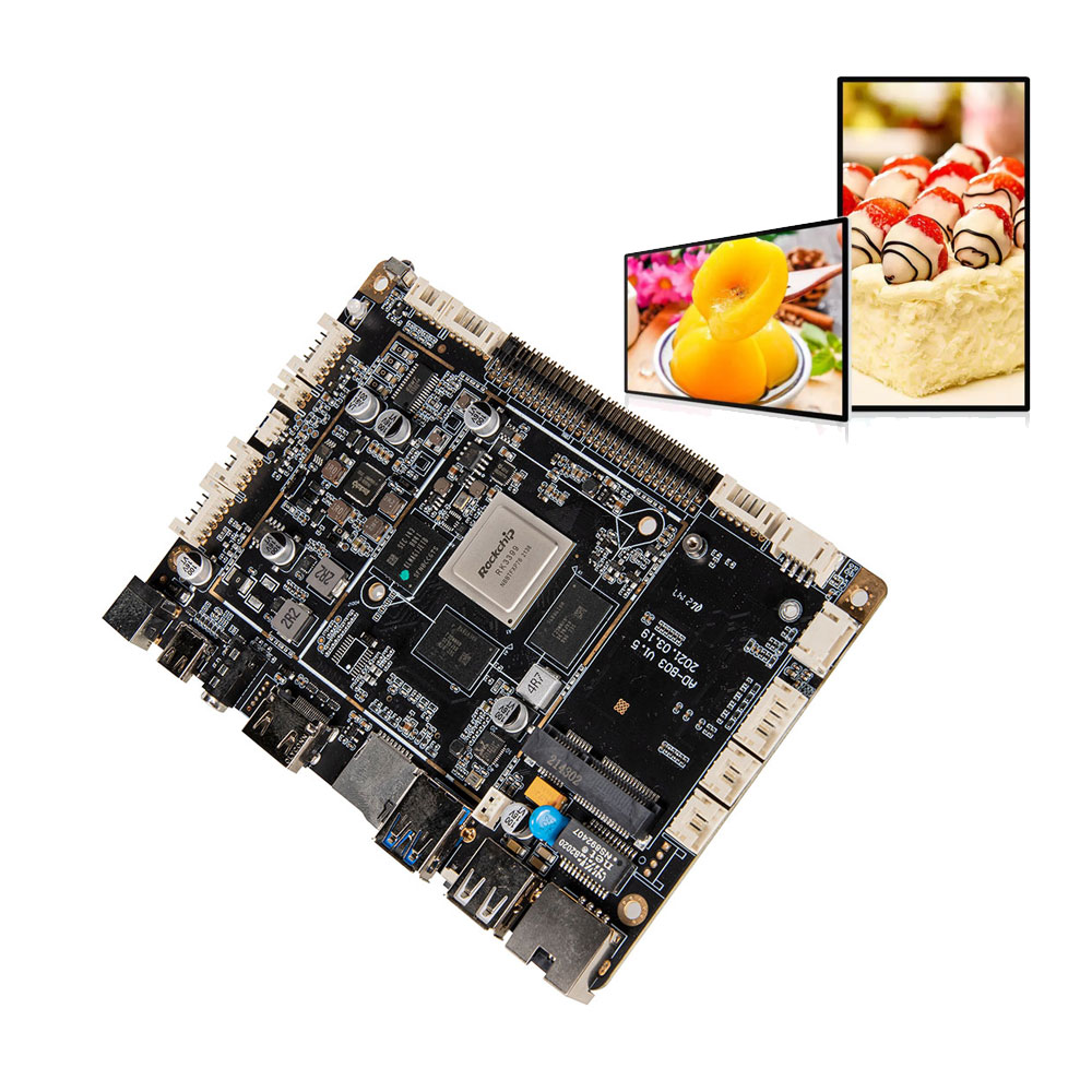 Rockchip RK3399 6 core CPU 4GB+32GB Digital Signage Advertising Machine Low Power Motherboard