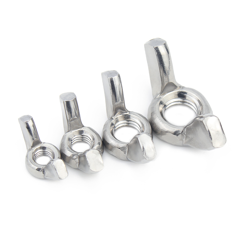 Manufacturer's Direct Selling 304 Stainless Steel Butterfly Nut Wing Yuanbao Yangjiao Hand Screw Water Treatment M3-M12 Sizes