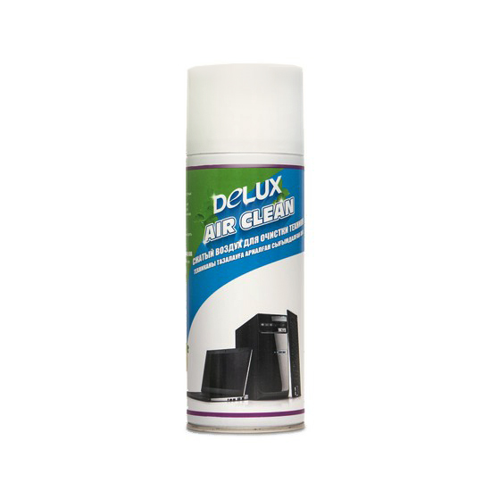 Сжатый воздух, Delux, Air Clean, Для очистки техники, 400 мл., Удаление пыли и других загрязнений в труднодоступных местах