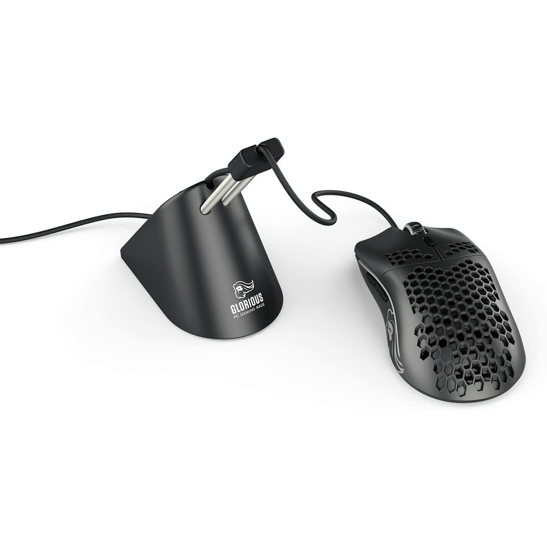 Держатель провода мыши, Glorious, Mouse Bungee, G-MB-BLACK, Пластик, Резина, Металл, Нескользящие ножки, Черный
