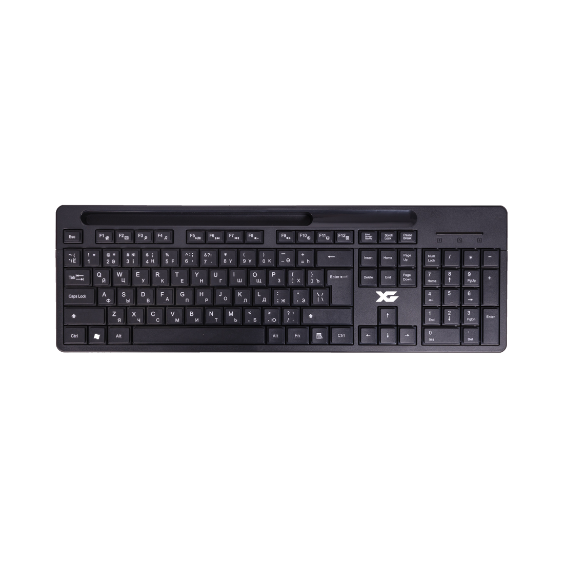 Клавиатура, XG, XK-220OGB, Ультра-тонкая, Беспроводная 2.4ГГц, Кол-во стандартных клавиш 104, Анг/Рус/Каз, Черный