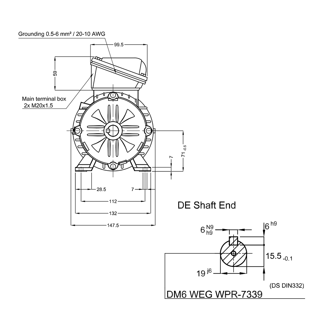Асинхронный электродвигатель WEG 0.37 kW