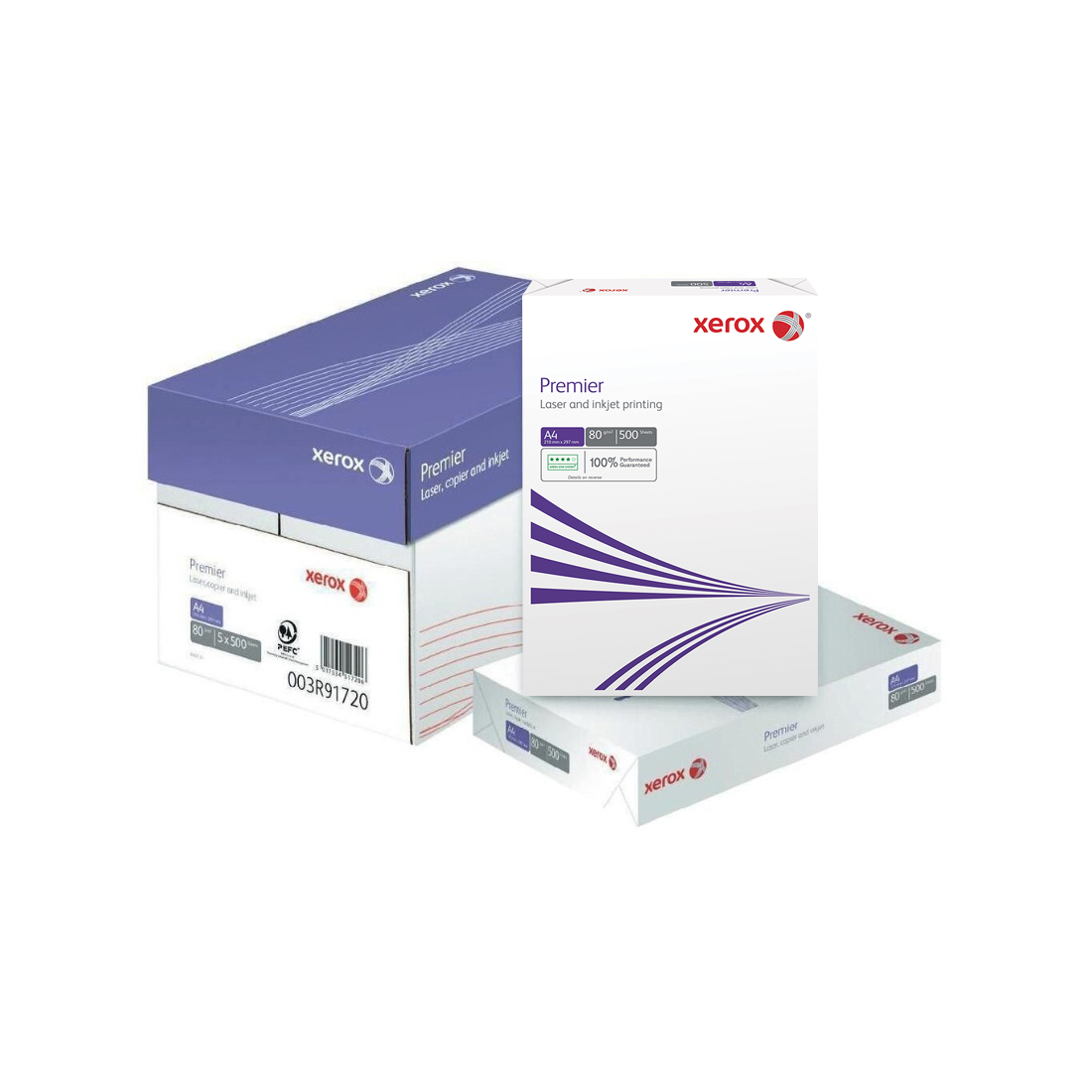Бумага, Xerox Premier, А4 | 80 гр/м2, 500 лист/пач, B класс, Белизна по CIE 161%, Толщина 106мкм.