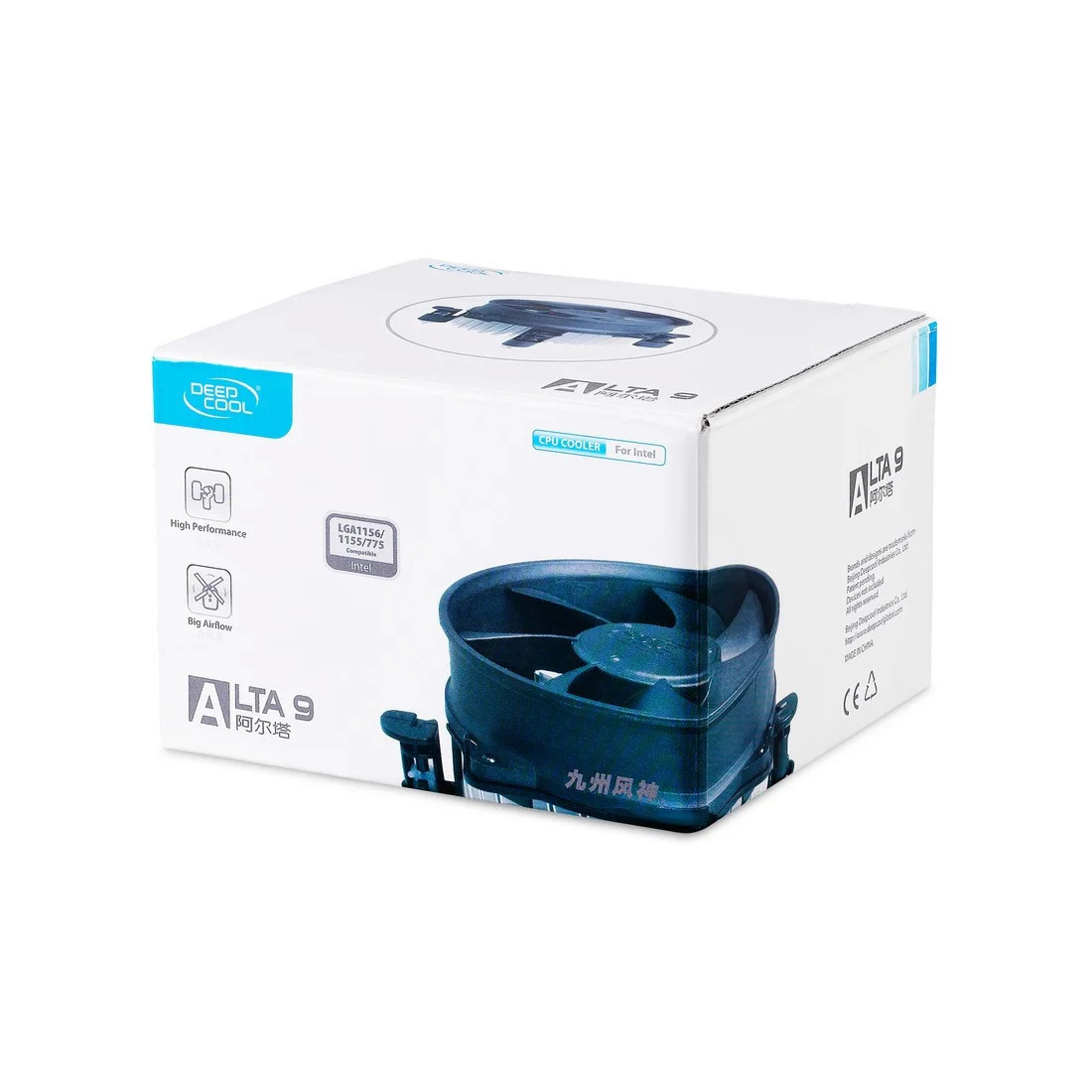 Кулер для процессора, Deepcool, ALTA 9 PWM 1700 DP-ICAP-AT9-17, Intel 1851/1700, 65W, 92мм, 500-2200±10% об/м, 38.51CFM, 31.8dB(A), 4pin, 123х123х69мм, Чёрный