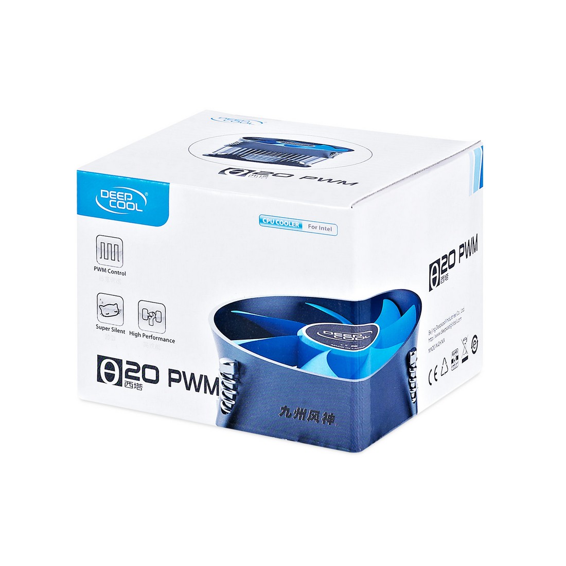 Кулер для процессора Intel, Deepcool, THETA 20 PWM DP-ICAS-T20P, Intel 1156/LGA1155/LGA1151/LGA1150, 95W, 100мм, 900- 2400±10% RPM об/м, 17,8-32,5 дБА, 4pin, Габариты 97,5х97,5х60мм, Чёрный