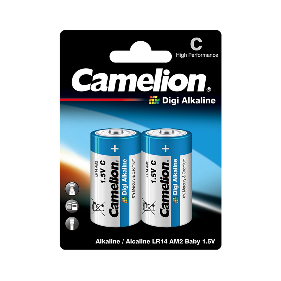 Батарейка CAMELION LR14-BP2DG Digi Alkaline C 1.5V 8000 mAh 2 шт. в блистере