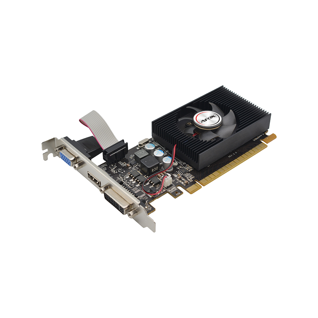 Видеокарта, AFOX, GT240 1GB D3 LP Single Fan (4897033784924), AF240-1024D3L2-V2, DDR3, 128bit, HDMI, DVI, VGA, 155*70*19 мм, Цветная коробка
