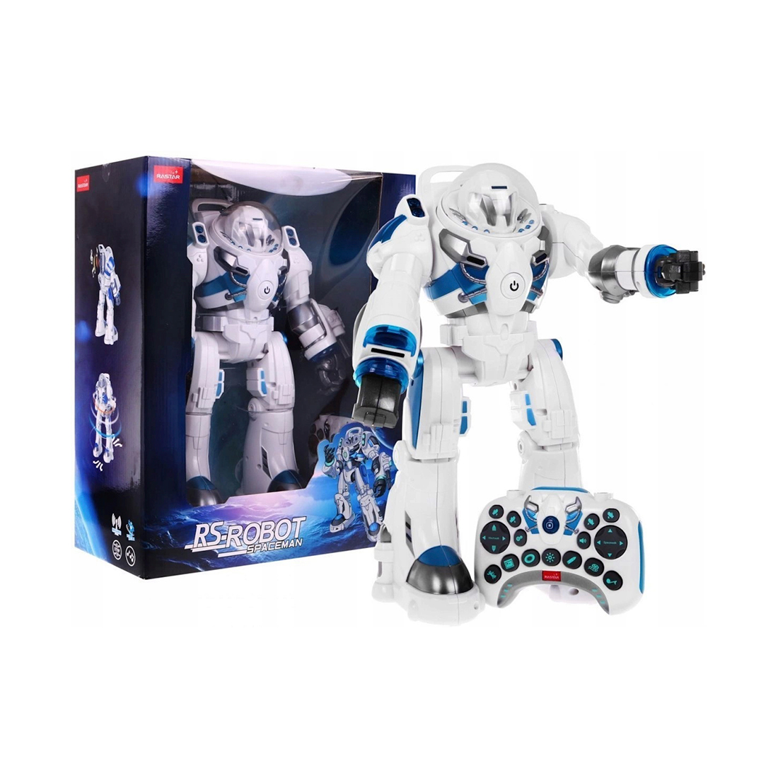 Радиоуправляемый Робот, RASTAR, 76900W, 1:14, RS Spaceman Robot, Свет, Звук, Музыка, Танцует, Стреляет, Двигает руками, Программируется, Белый
