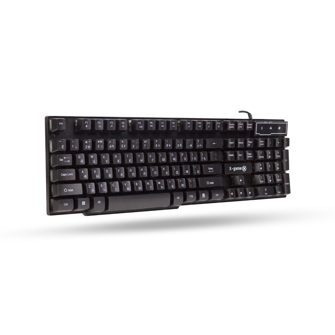 Клавиатура, XG, XK-200UB, USB, Кол-во стандартных клавиш 104, Размер: 439.2 x 141.5 x 25.5 мм., Длина кабеля 1,45 метра, Анг/Рус/Каз, Чёрная