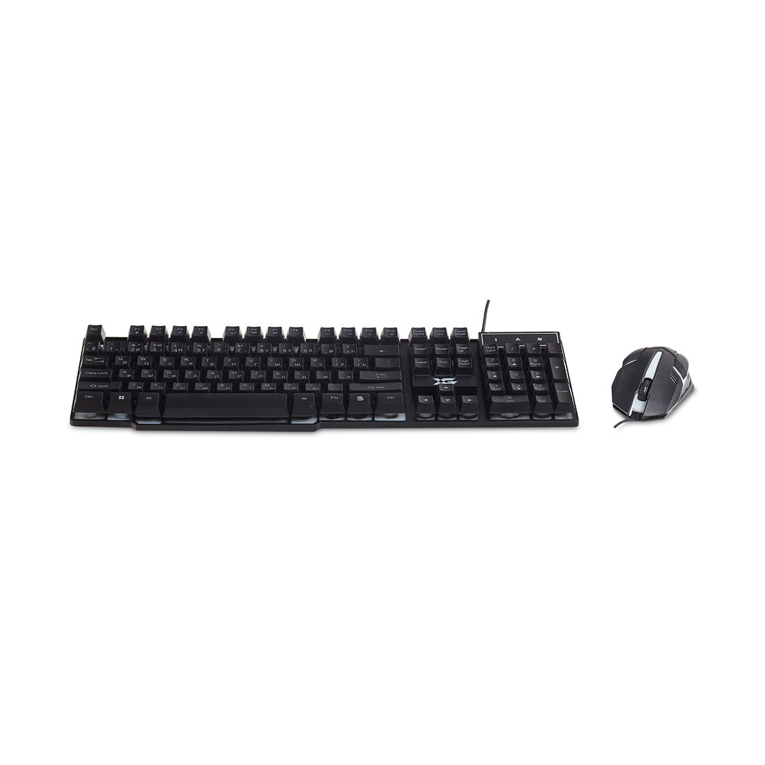 Комплект Клавиатура + Мышь, XG, XD-575OUB, Оптическая Мышь, USB, Кол-во стандартных клавиш 104, Анг/Рус/Каз, Длина кабеля 1,6 м, Чёрный