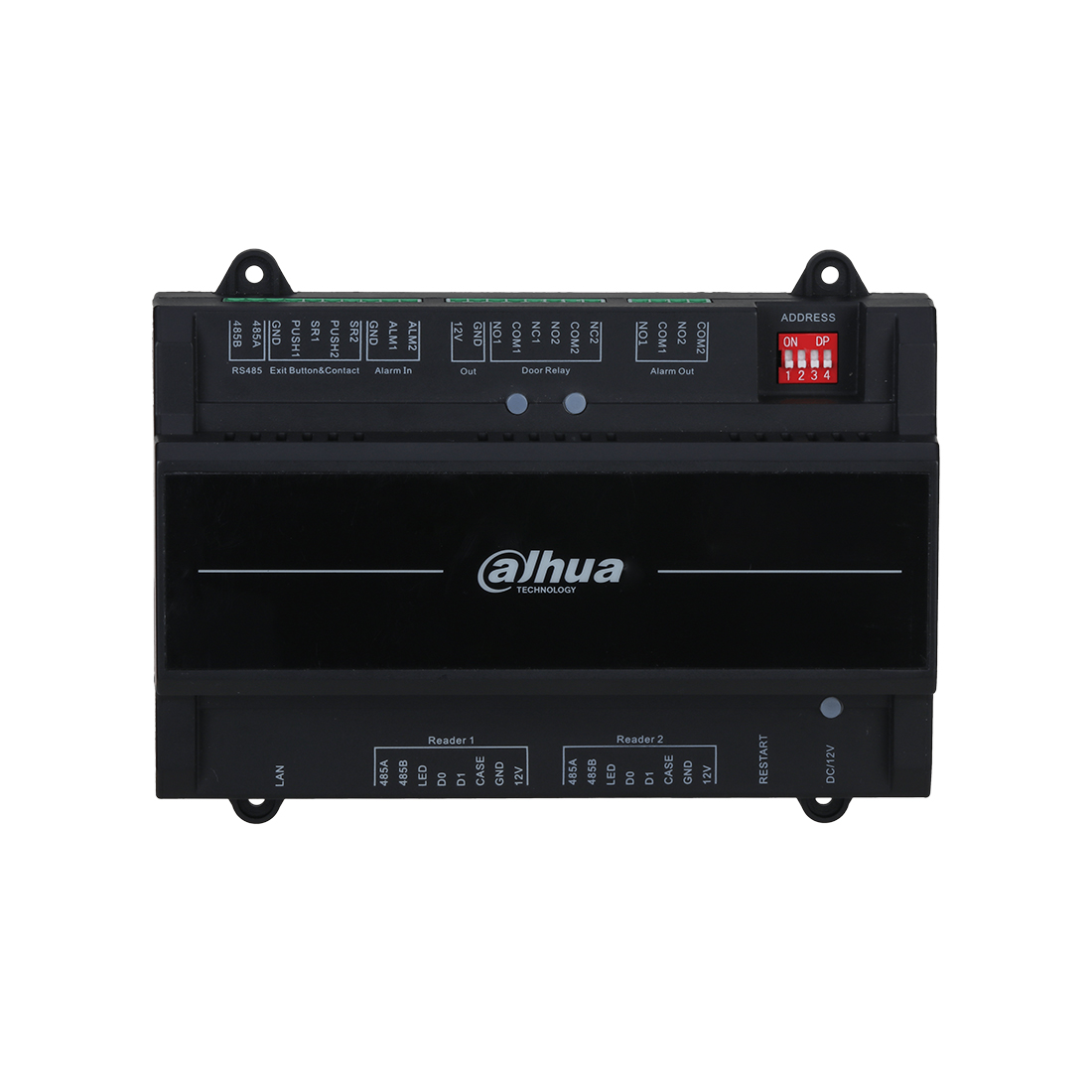 Контроллер доступа, Dahua, DHI-ASC2202B-S, для 2 дверей и 1 направления, RS-485 и Wiegand, стандартный POE и 12 В