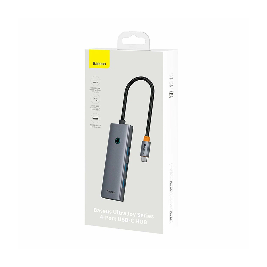 Концентратор Baseus UltraJoy Series 4-Port (B0005280B811-08) USB-C to USB 3.0*4+USB-C, Серый