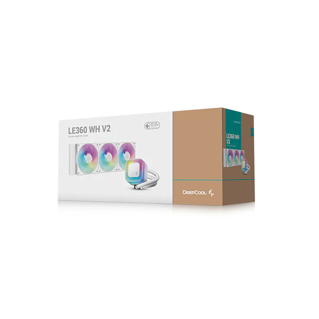 Кулер с водяным охлаждением, Deepcool, LE360 WH V2 R-LE360-WHAMMN-G-2, Intel 1851/1700/1200/115х и AMD AM5/AM4/, TDP 300W, 3*120мм ARGB, 500-2100 RPM±10%, 75.89CFM, 31,6 dB(A), Белый