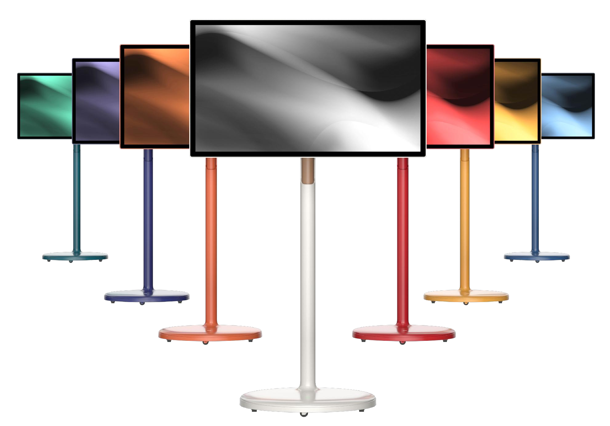 Portable 23.8" 27" 32" LED Android Smart HDTV Mobile Interactive Wireless Wifi Touch Screen Television with Battery Stand