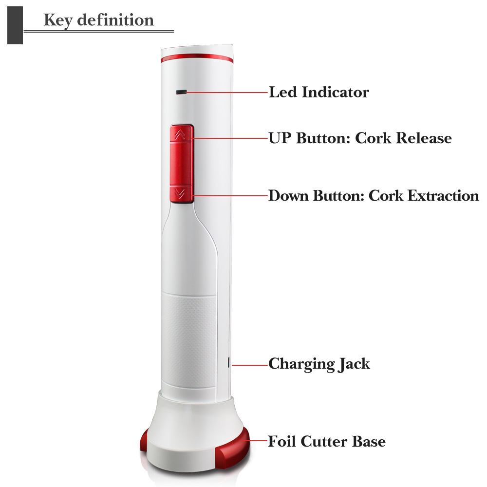 Wholesale Portable Home Bar Electronic Gadget One-Touch Automatic USB Rechargeable Metal Bottle Opener Wine Opener